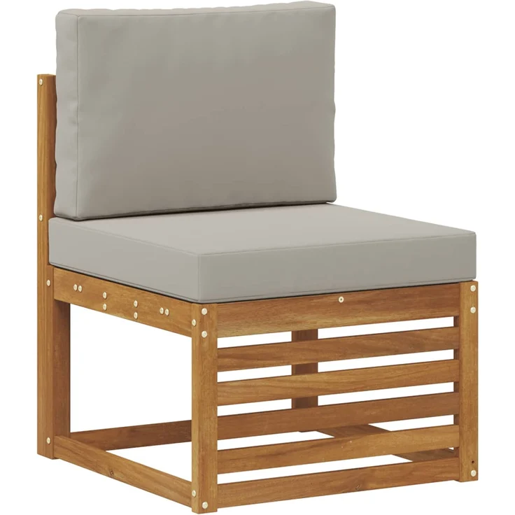 vidaXL Outdoor-Sofagarnitur 4 stk. 4-Sitzer Natur und Hellgrau 3384197 – Bild 3