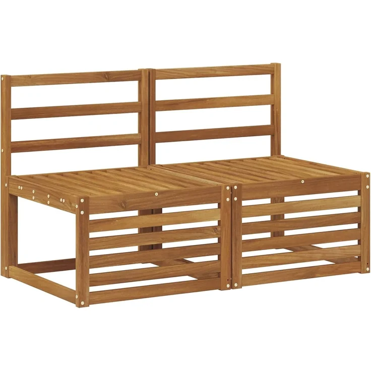 vidaXL 2 Stück Outdoor Mittelsofa Massivholz Akazie Natur 900494 – Bild 1