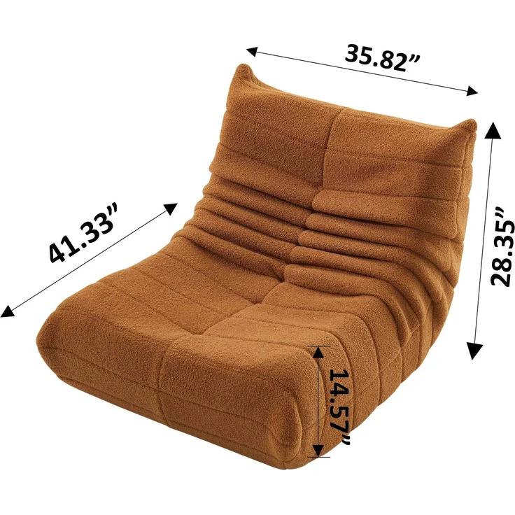 Sofa Einzelsofa, Einzelsessel, Relaxsessel, Klappbares Sofa 1 Teile Ergonomische Unterstützung - Ideal für Wohnzimmer,Orange – Bild 10