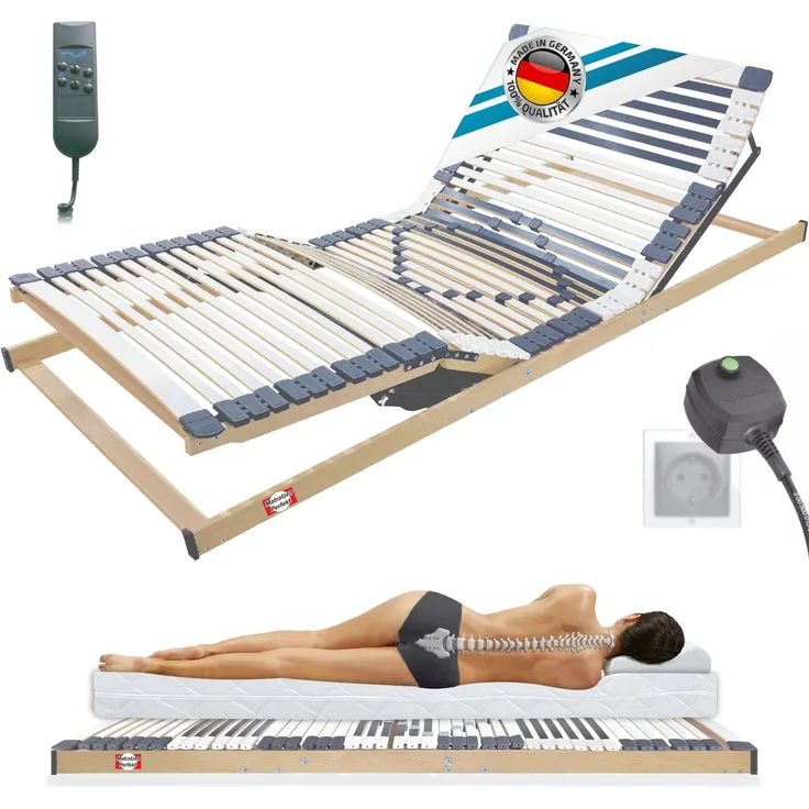 elektrischer Lattenrost. 44 Leisten. 70x200cm. 2 Motoren