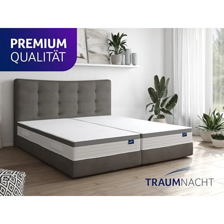 Traumnacht Exklusiv 7-Zonen 1. 000er Tonnentaschenfederkernmatratze, 23 cm Premiumhöhe, Öko-Tex zertifiziert, Härtegrad 4 (H4), 80x200 cm, entwickelt in Deutschland – Bild 3