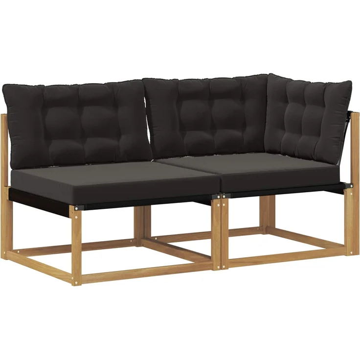 vidaXL Sectional Sofa Einheiten 2-Sitzer Massivholz Akazie 901655 – Bild 2
