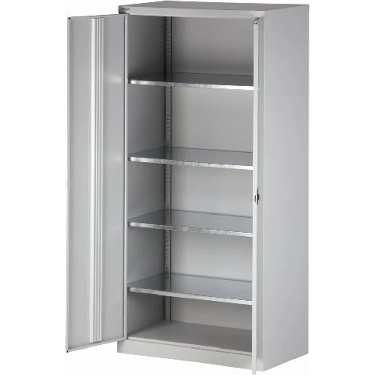 Flügeltürenschrank UNIVERSAL | 4 Fachboden für 5 Ordnerhöhen, Breite 914, Tiefe 600, mit verzinkten Fachböden – Bild 5