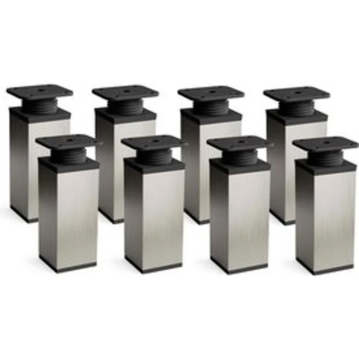 sossai® Möbelfuß Design-Möbelfüße, 4er & 8er Set, höhenverstellbar MFV1, Farbe: Inox, (8-St), Farbe: Inox – Bild 6