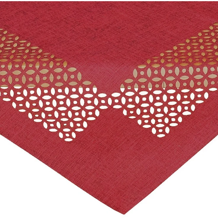 matches21 HOME & HOBBY Tischdecke Tischdecke REA durchbrochene Ornamente Polyester rot 85 x 85 cm (1-tlg), Pflegeleicht & waschbar bei 30 °C – Bild 3