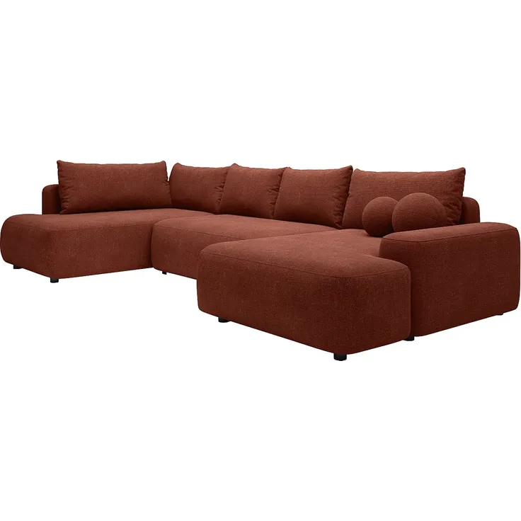 Vente-unique - DAVISO Sofa Stoff Rot - B 204 cm x H 87 cm x L 360 cm – Bild 3