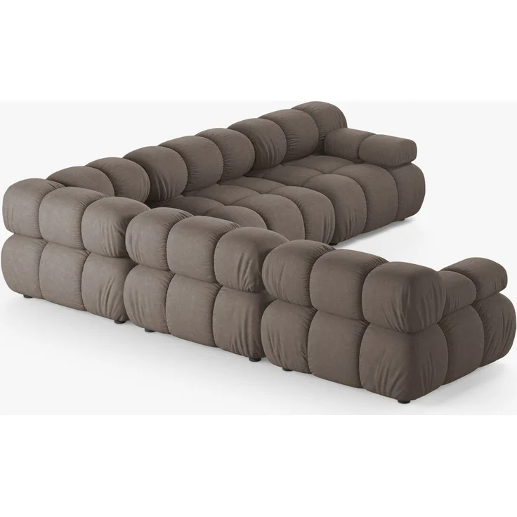 Micadoni Symmetrisches Ecksofa Bellis 5-Sitzer Strukturierter Stoff Liberty Cappuccino – Bild 6