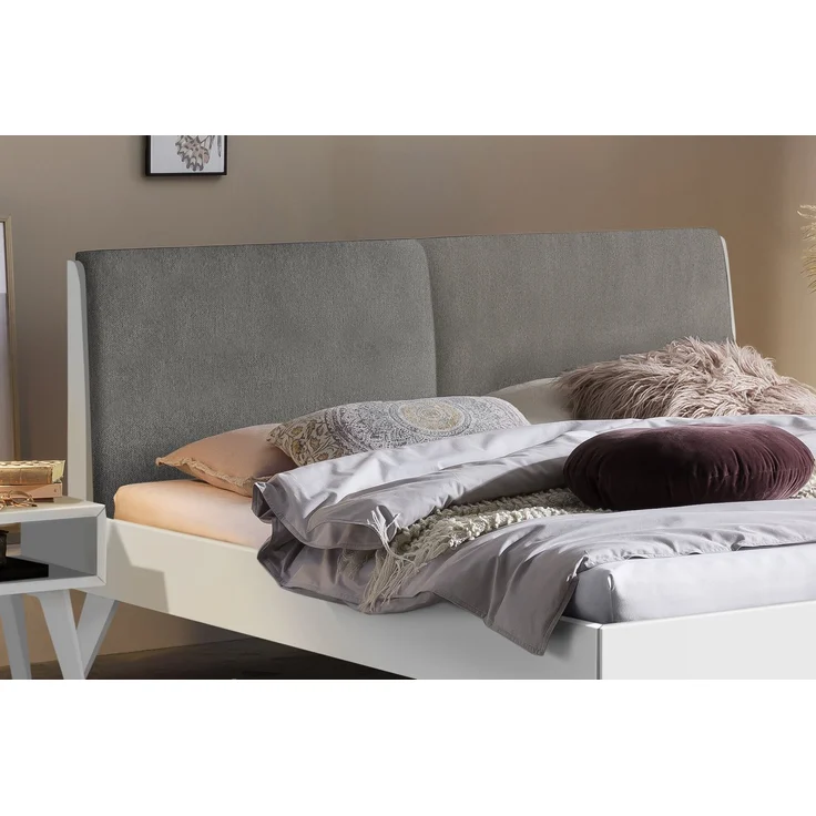 Hasena Polsterbett Simone Trento Weiß mit Polster-Kopfteil 180x200 cm, Komforthöhe 25 cm MDF weiss deckend – Bild 3