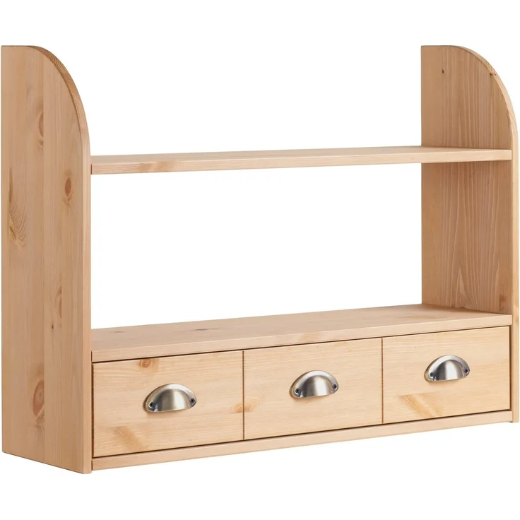 Home affaire Hängeregal Oslo, 75 cm breit, aus massiver Kiefer, 1 breite Schublade, Metallgriffe – Bild 1