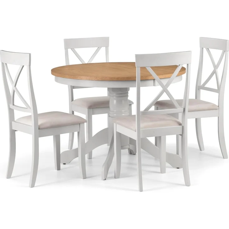 Julian Bowen Set of 2 Davenport Dining Chairs, Oak & Elephant Grey – Bild 10