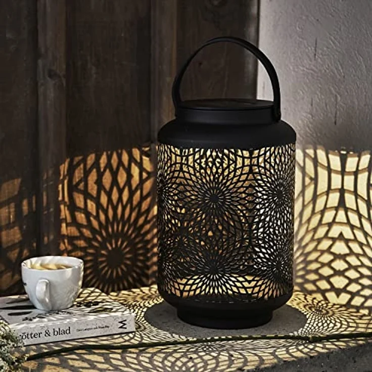 LED-Solar-Dekoration "Mandala", Laterne, schwarz – Bild 3