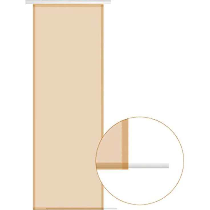 Transparenter Flächenvorhang Voile 60x245 cm wahlweise mit und ohne Technik, schlichte und stilvolle Fensterdekoration in vielen verschiedenen Farben erhältlich (beige - nude / mit Technik) – Bild 4