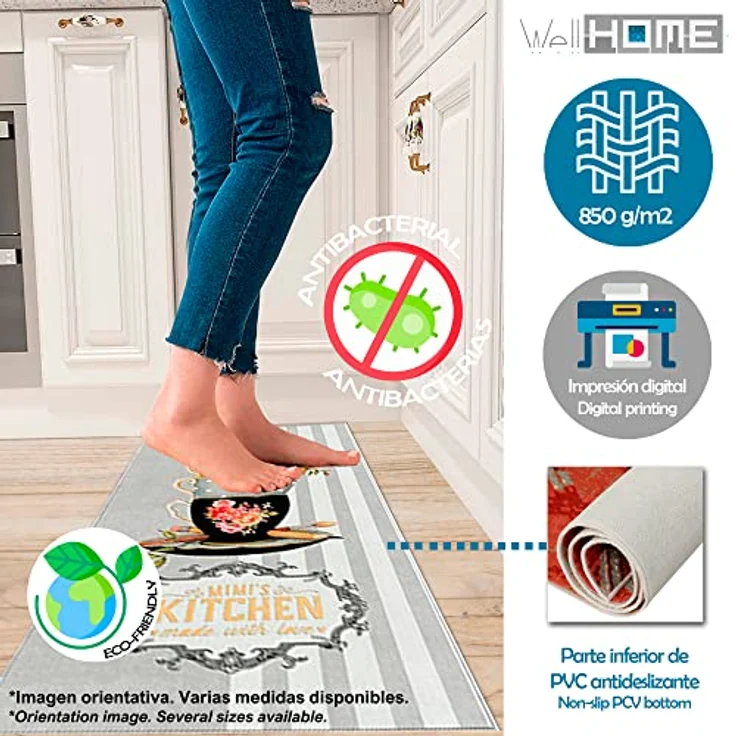 WELL HOME MOBILIARIO & DECORACIÓN Bedruckter Polyester-Teppich, 80x150 cm – Bild 5