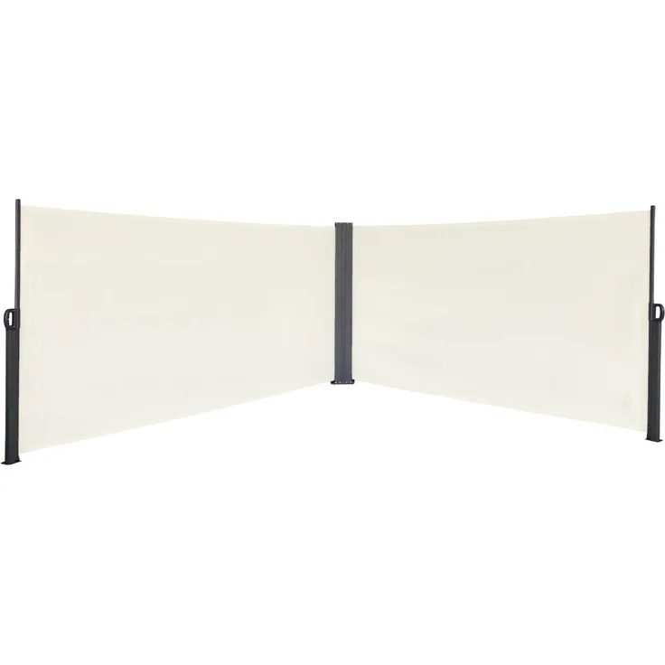 SVITA Doppel Seitenmarkise 600x180 cm Sichtschutz Sonnenschutz ausziehbar Beige