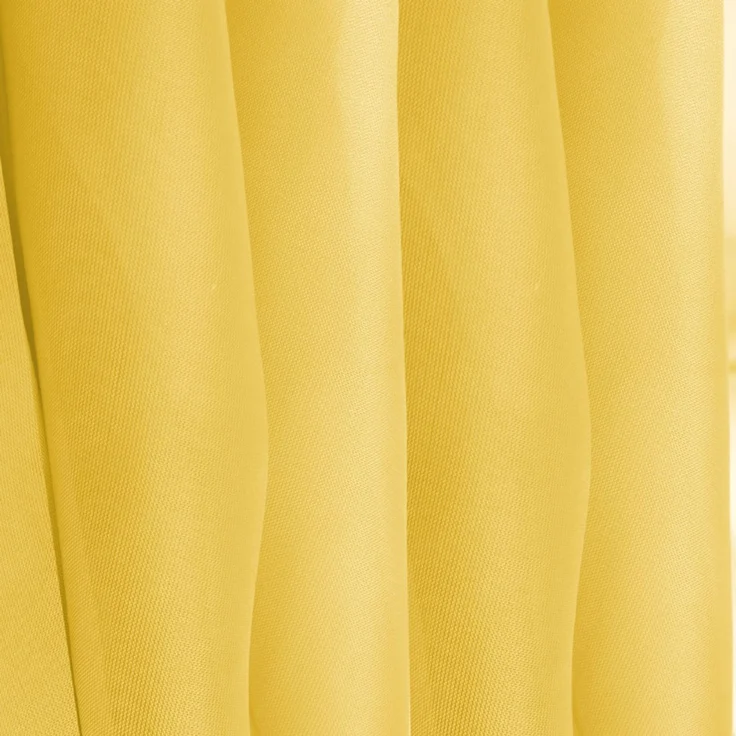 Schlaufen-Bistrogardine in B160cm x L60cm, transparente uni Scheibengardine Voile in vielen verschiedenen Farben erhältlich (gelb - lemongelb) – Bild 4