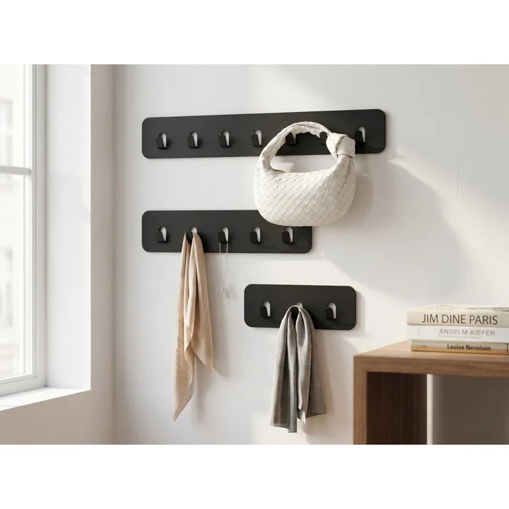 Garderobenleiste >Tilly 2< 5 Haken, anhrazit, Metall - 50x10x3cm (BxHxT) – Bild 1