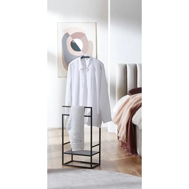 HAKU Möbel Herrendiener schwarz, Metall - Maße: B 47 cm x H 128 cm x T 26 cm, Style: Modern – Bild 7