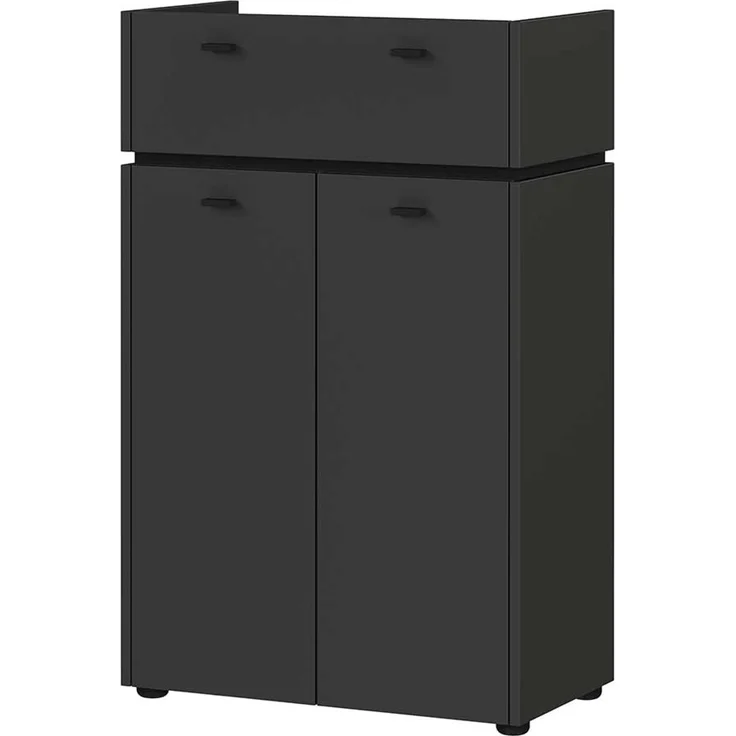 Kommode Moldau / Modesto, Holzwerkstoff, Schwarz, 60 x 96 x 34 cm – Bild 2