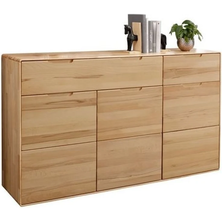 Sideboard >KM-0663< 3 Türen, 2 Schübe, Kernbuche massiv geölt - 149x91x40cm (BxHxT) – Bild 4