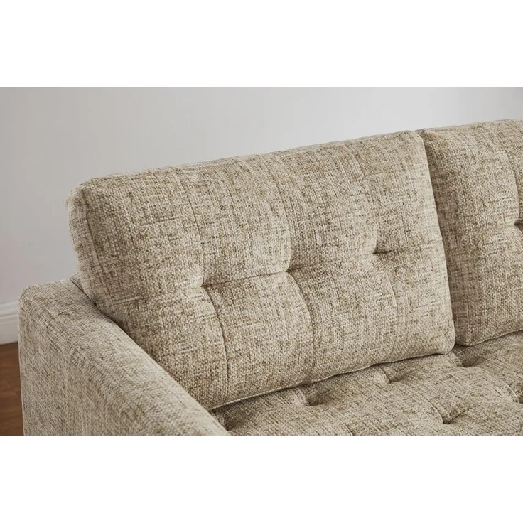 riess-ambiente Ecksofa STOCKHOLM 220 cm beige – 3-Sitzer, Strickstoff, Ottomane beidseitig, Einzelartikel 1 Teile, bequeme Eckcouch mit Federkern – ideal fürs Wohnzimmer & Gästezimmer