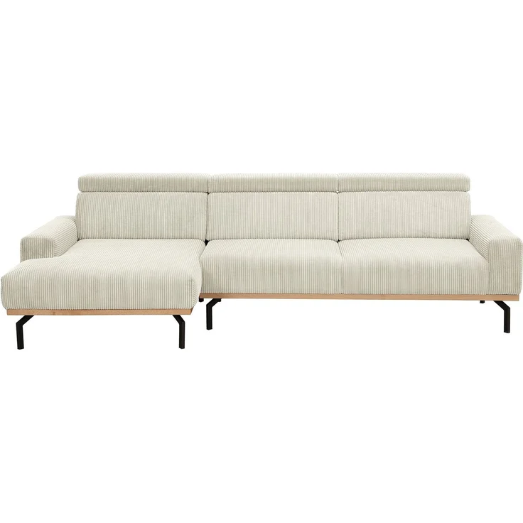 Sofa mit Longchair links Katrien Cordstoff creme – Bild 3