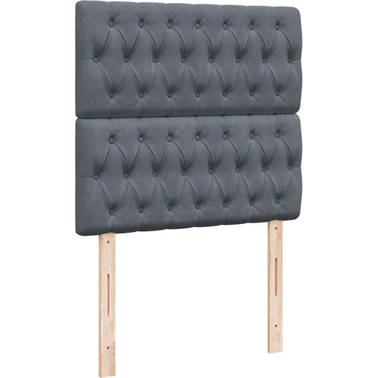 vidaXL Ottoman-Bett mit Matratzen Dunkelgrau 100x200 cm Samt 3313524 – Bild 7