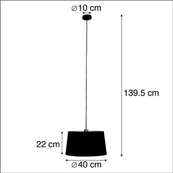 Qazqa Esstisch classic-antique Pendelleuchte Combi, Schwarz Gold, dimmbar, E27 Fassung, 55cm, ideal für Esszimmer, Flur, Küche, Schlafzimmer und Wohnzimmer – Bild 3