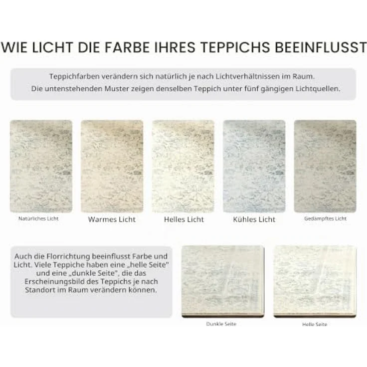 Safavieh Runder Teppich 183 cm Rund - Adirondack Collection - Transitional Design, Elfenbein & Schiefer, Pflegeleichte Synthetikmischung, Ideal für Wohnzimmer, Schlafzimmer, Büro | 1 cm Flor, Teppich für den Innenbereich, langlebig, kinder- und haustie... – Bild 4