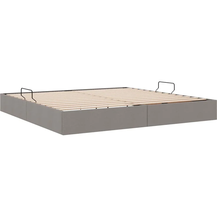 vidaXL Ottoman Bettgestell mit Speicher Taupe 200 x 200 cm Stoff 3442847 – Bild 9