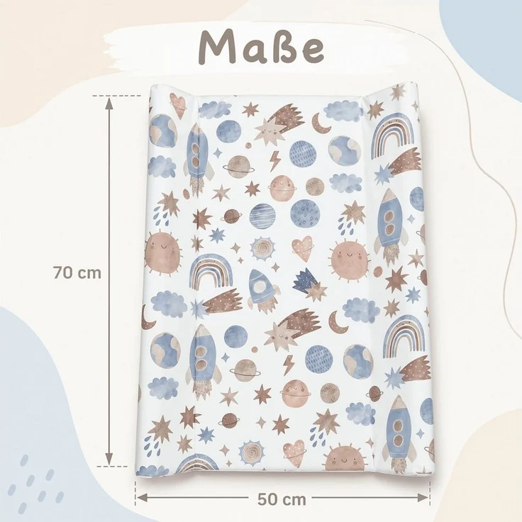 Babykajo Wickelauflage 50x70 cm (1-tlg), Wickelunterlage wasserabweisend, stark gepolstert, rutschfest – Bild 2