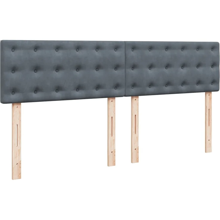 vidaXL Boxspringbett mit Matratze Dunkelgrau 200x200 cm Samt 3286415 – Bild 7