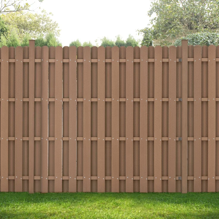 WPC Gartenzaun Langero 185x747 cm Braun neu. holz – Bild 6