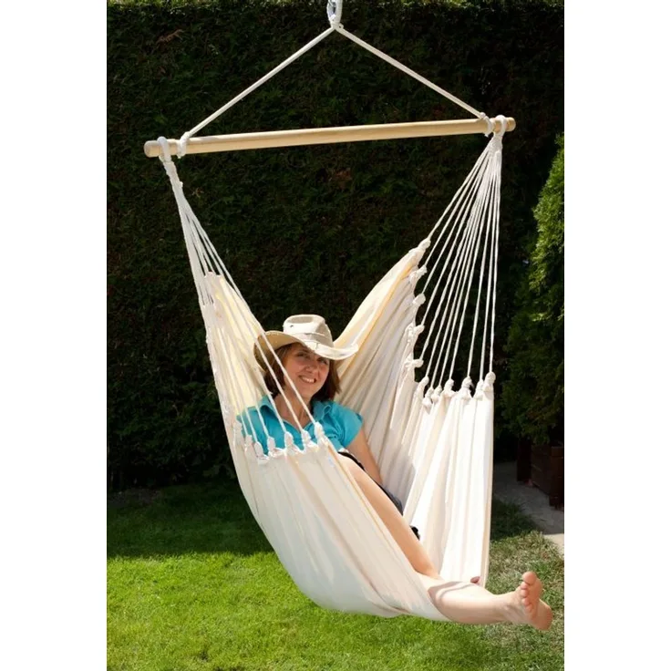 MacaMex Hängesessel Cayo Grande Organic Cotton, wetterfest, natur, 110x175 cm