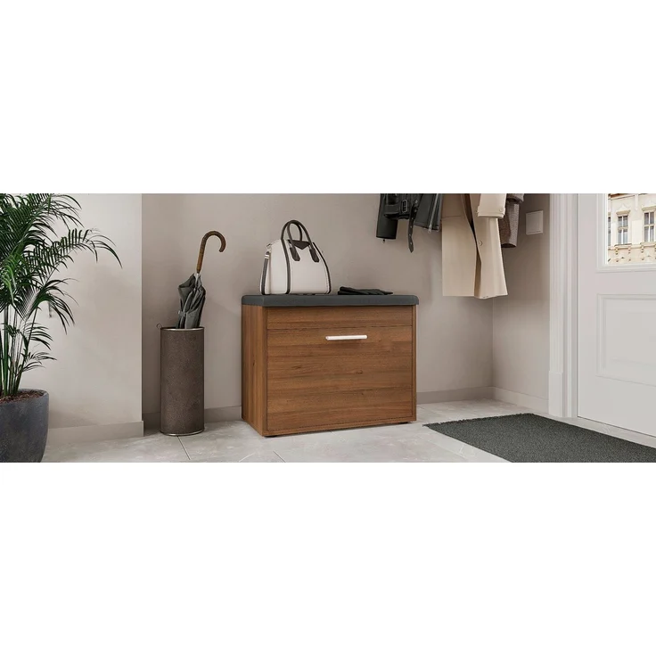 KOMTO Schuhregal Schuhbank mit Sitzfläche und Klappe – Bild 3