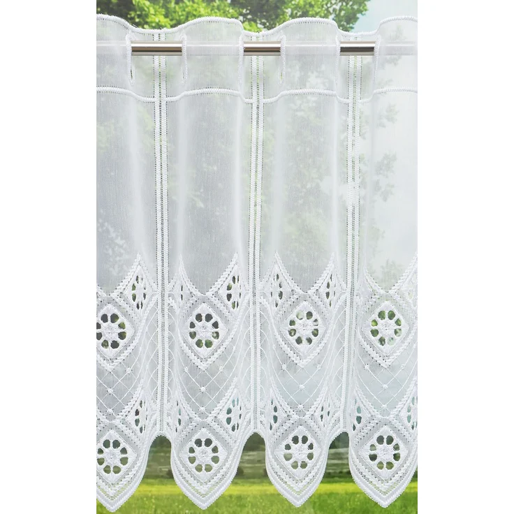 Lysel Scheibengardine Rautendesign (Bx H) 88cm * 30cm weiß/reinweiß – Bild 4