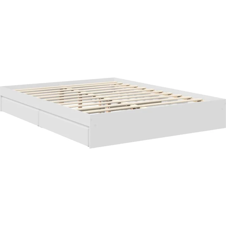 vidaXL Aufbewahrungsbett mit Kopfteil Weiß 150 x 200 cm Holzwerkstoff 3411194 – Bild 5