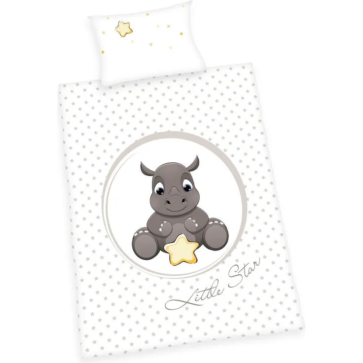 Herding Jana Nashorn Baby Flanell Bettwäsche 100x135 cm