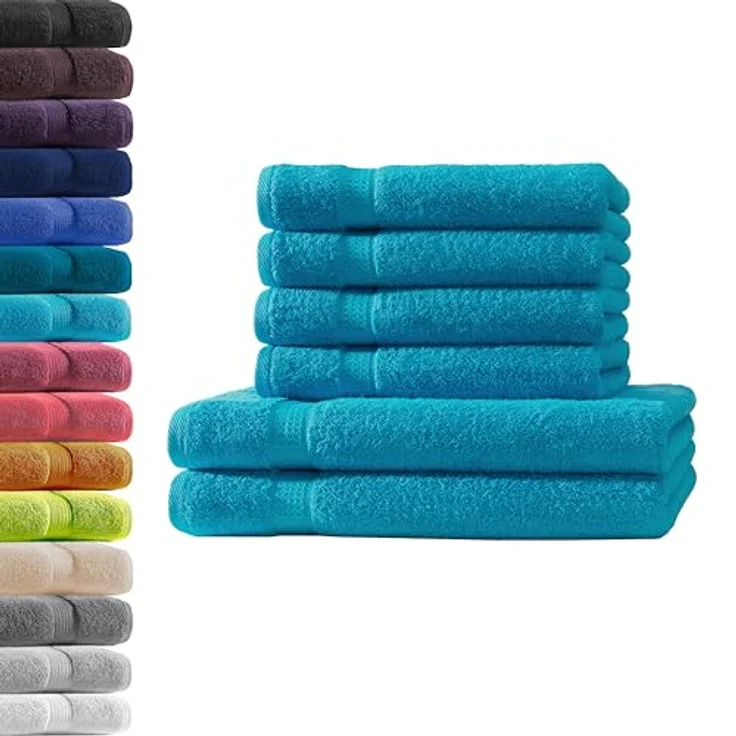 Hometex Premium Textiles Handtuch in Premium Qualität 500 g/m², Feinster Frottier-Stoff 100% Baumwolle, 2x Duschtuch + 4x Handtuch, weich, saugfähig, extra schwer & flauschig – Bild 2