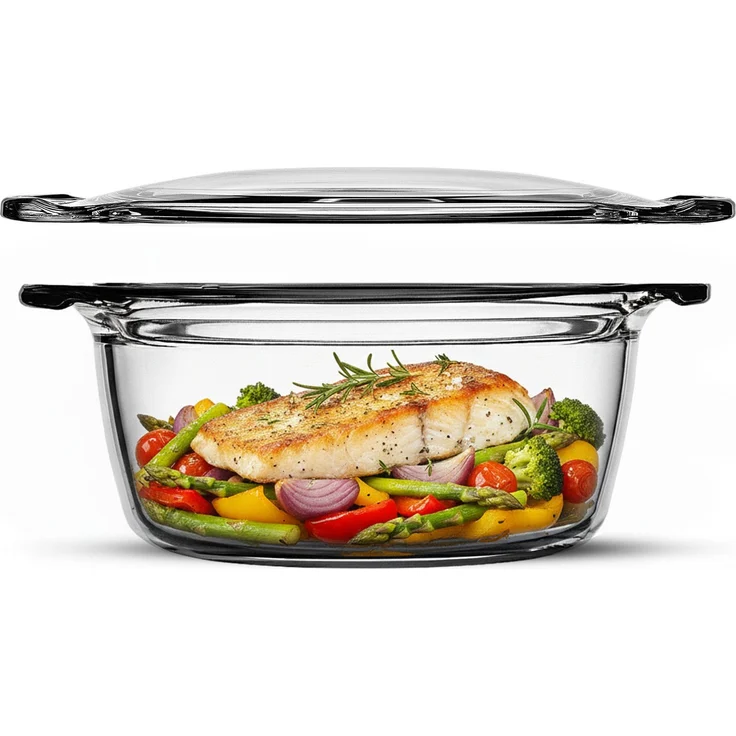 KADAX Ofenfeste Form mit Deckel 2,15L, klein, rund zum Backen – Bild 5