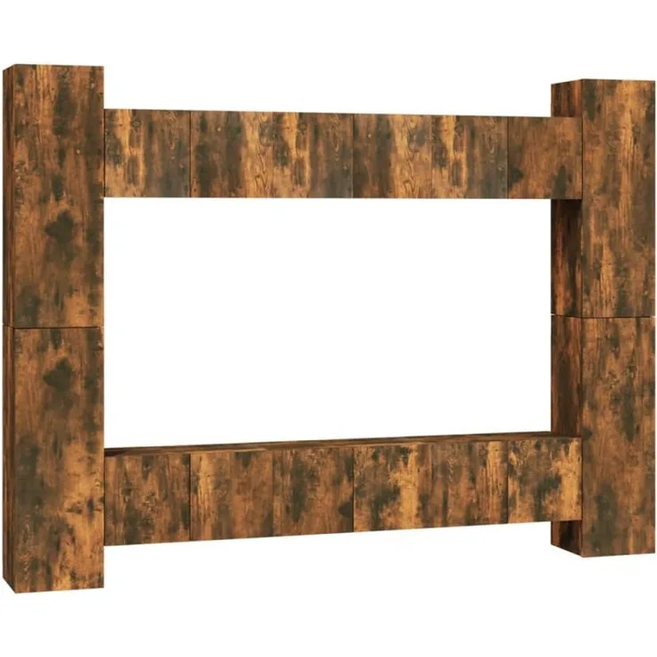 10-tlg. TV-Schrank-Set Räuchereiche Holzwerkstoff [3120218]