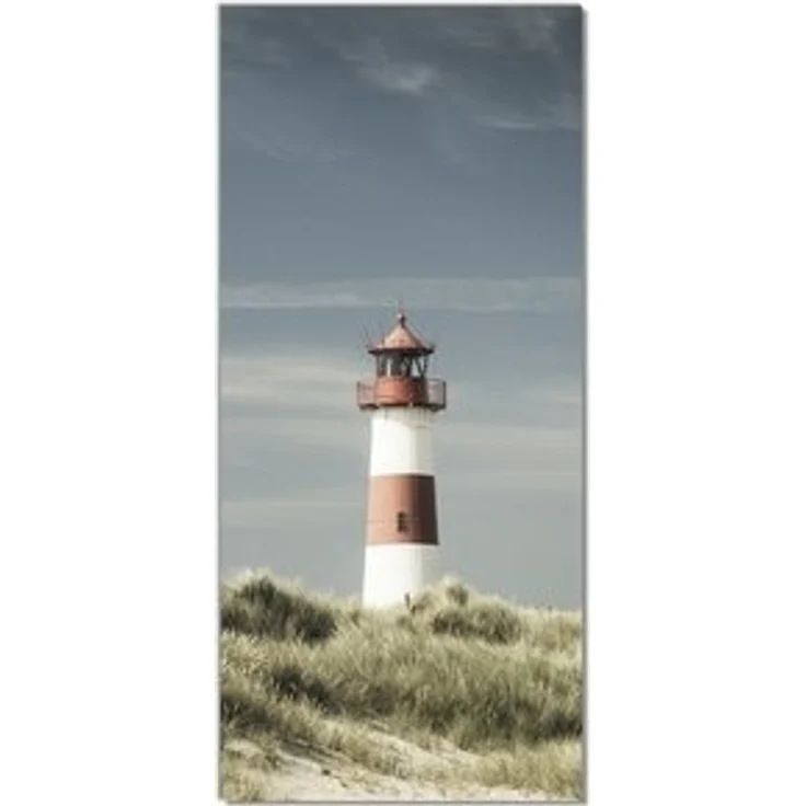 Wallario Türtapete Leuchtturm auf der Düne am Strand, glatt, ohne Struktur – Bild 6