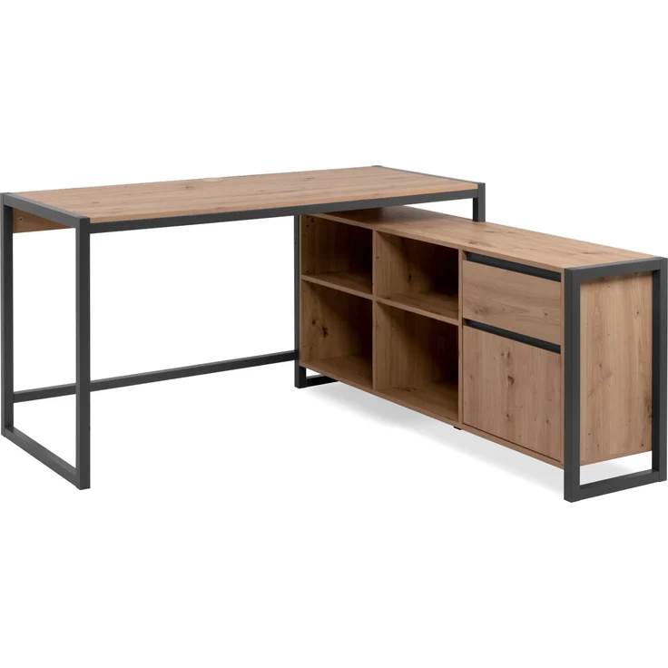 Eckschreibtisch >Denver< 1 Türe, 1 Schub, Dekor Artisan Eiche / anthrazit - 139x75x139 (B/H/T)