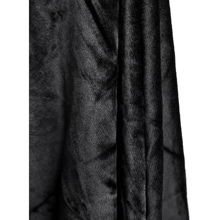 Kuschelige Decke 220x240 cm Fleecedecke Wohndecke aus Polyester Tagesdecke Schwarz – Bild 3