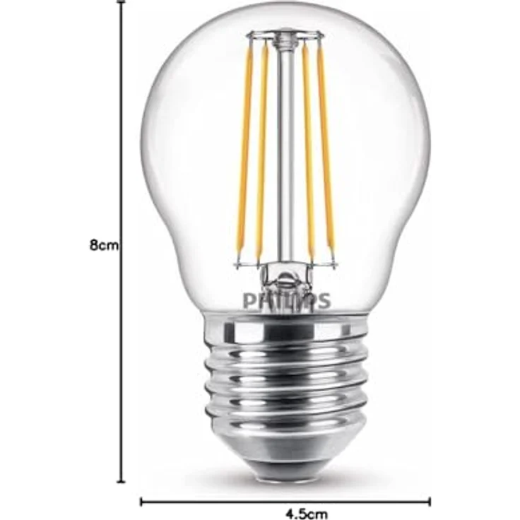 Philips LED Lampe Lüsterkolben E27, Warmweiß (2700K), 470 lm, 4,3 W entspricht 40 W – Bild 7