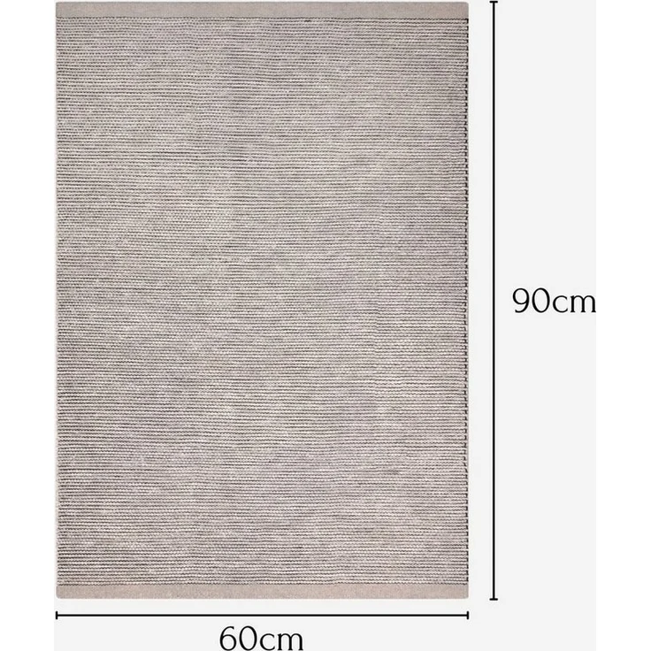 Wohnando Teppich MY-RUG Roshni, Wollteppich 90x60cm, rechteckig, Höhe: 10 mm, handgewebt, Naturprodukt, Uni Farben, meliert, Wolle – Bild 2