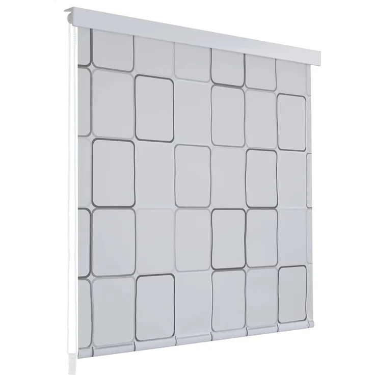 vidaXL Duschrollo 80x240 cm Quadratmuster 142847 – Bild 1