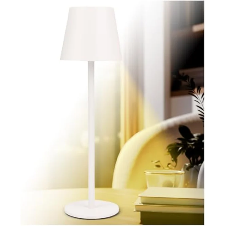 AddLiving LED Fashion Tischlampe, dimmbare LED mit 3 Farbtemperaturen und USB-Anschluss, weiß – Bild 2