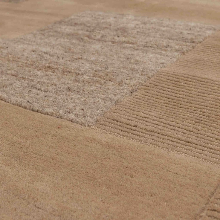 Teppich Noven handgewebt aus Wolle und Baumwolle, modern, sandfarben, 170x240 cm – Bild 4