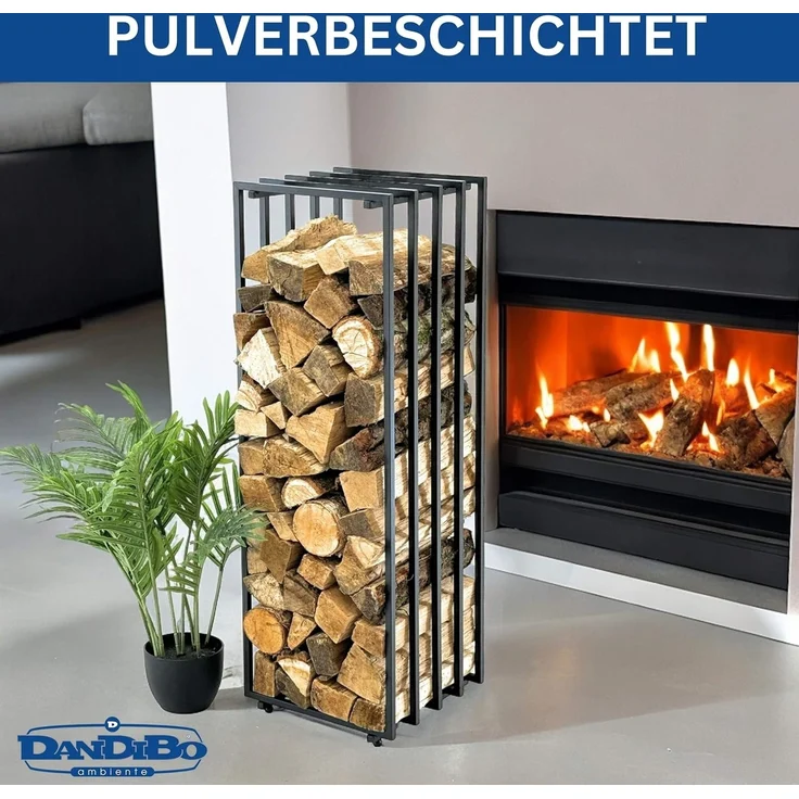DanDiBo Kaminholzregal Innen Metall Schwarz Feuerholzregal Brennholzregal Kaminholzständer 96609 Kaminholzhalter – Bild 6