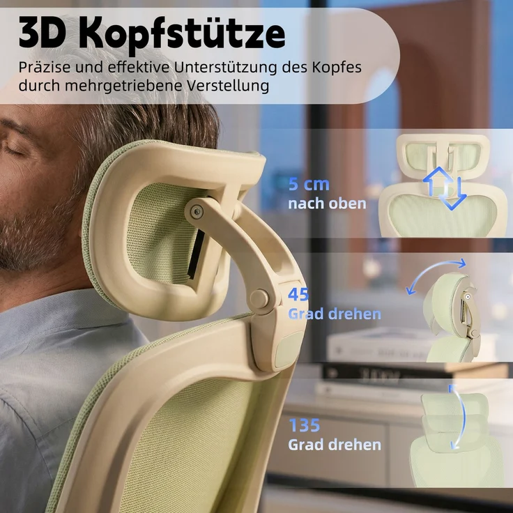 Faumrta Klappbarer ergonomischer Bürostuhl, kleiner Raumklappstuhl mit Taillenstütze, Schwammsitzkissen, klappbare Armlehnen, 3D-Kopfstützen und Bürostuhl mit Arbeitspedalen,greenFoam62cm*48.5cm*129cmGrün – Bild 6